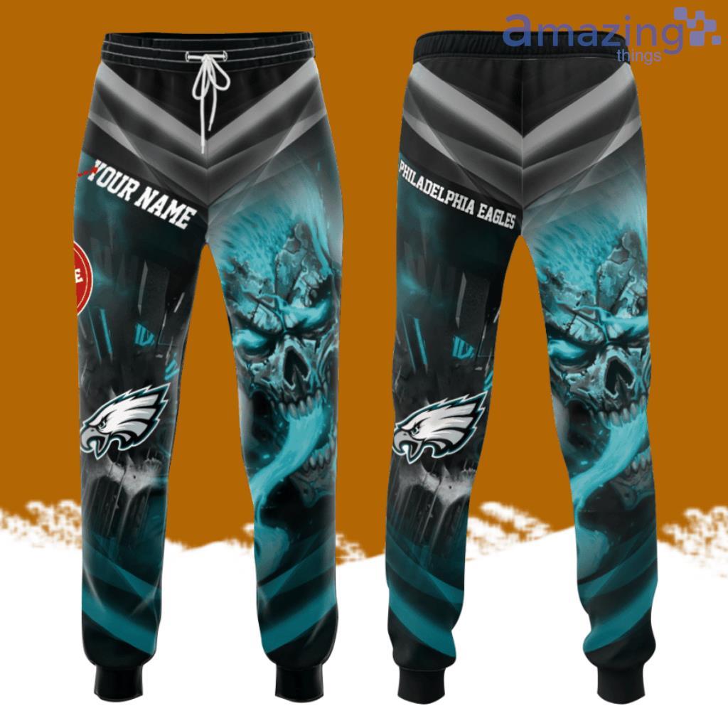 Personalized Philadelphia Eagles Smoky Blue Skull All Over Print 3D Casual Unisex All Over Print 3D Long Pants image Personalized Philadelphia Eagles Smoky Blue Skull All Over Print 3D Casual Unisex All Over Print 3D Long Pants Product Photo 1
