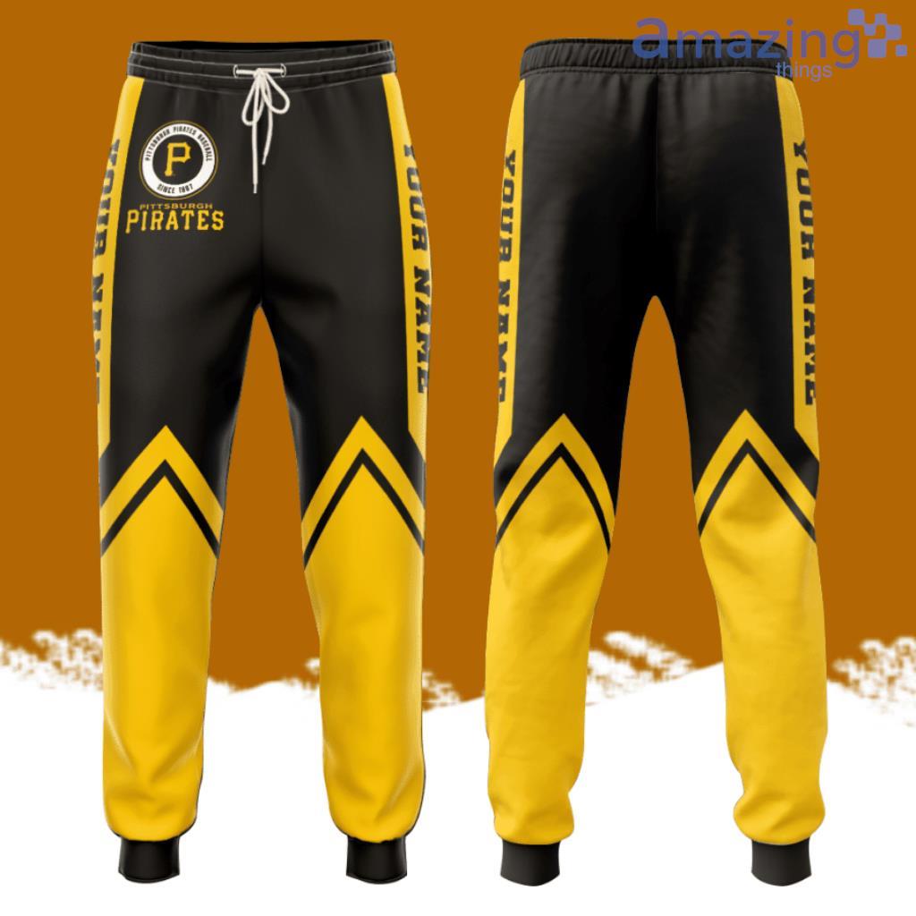 Personalized Pittsburgh Pirates Unisex All Over Print 3D Long Pants Black Yellow image Personalized Pittsburgh Pirates Unisex All Over Print 3D Long Pants Black Yellow Product Photo 1