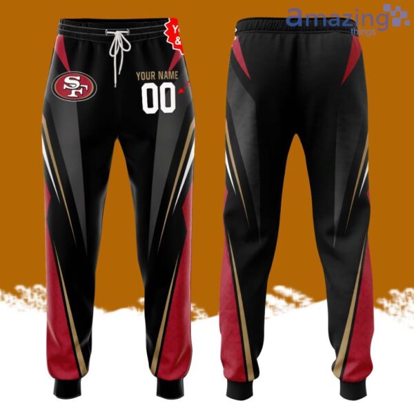 Personalized San Francisco 49ers All Over Print 3D Casual Unisex All Over Print 3D Long Pants Black Red Product Photo 2