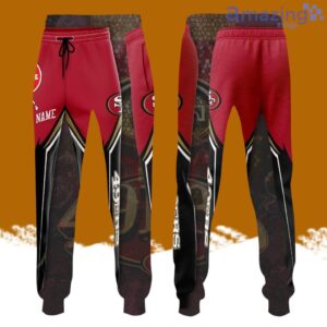 Personalized San Francisco 49ers All Over Print 3D Casual Unisex All Over Print 3D Long Pants Black Red Product Photo 1