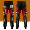 Personalized San Francisco 49ers Lightning Bolt All Over Print 3D Casual Unisex All Over Print 3D Long Pants Black Red