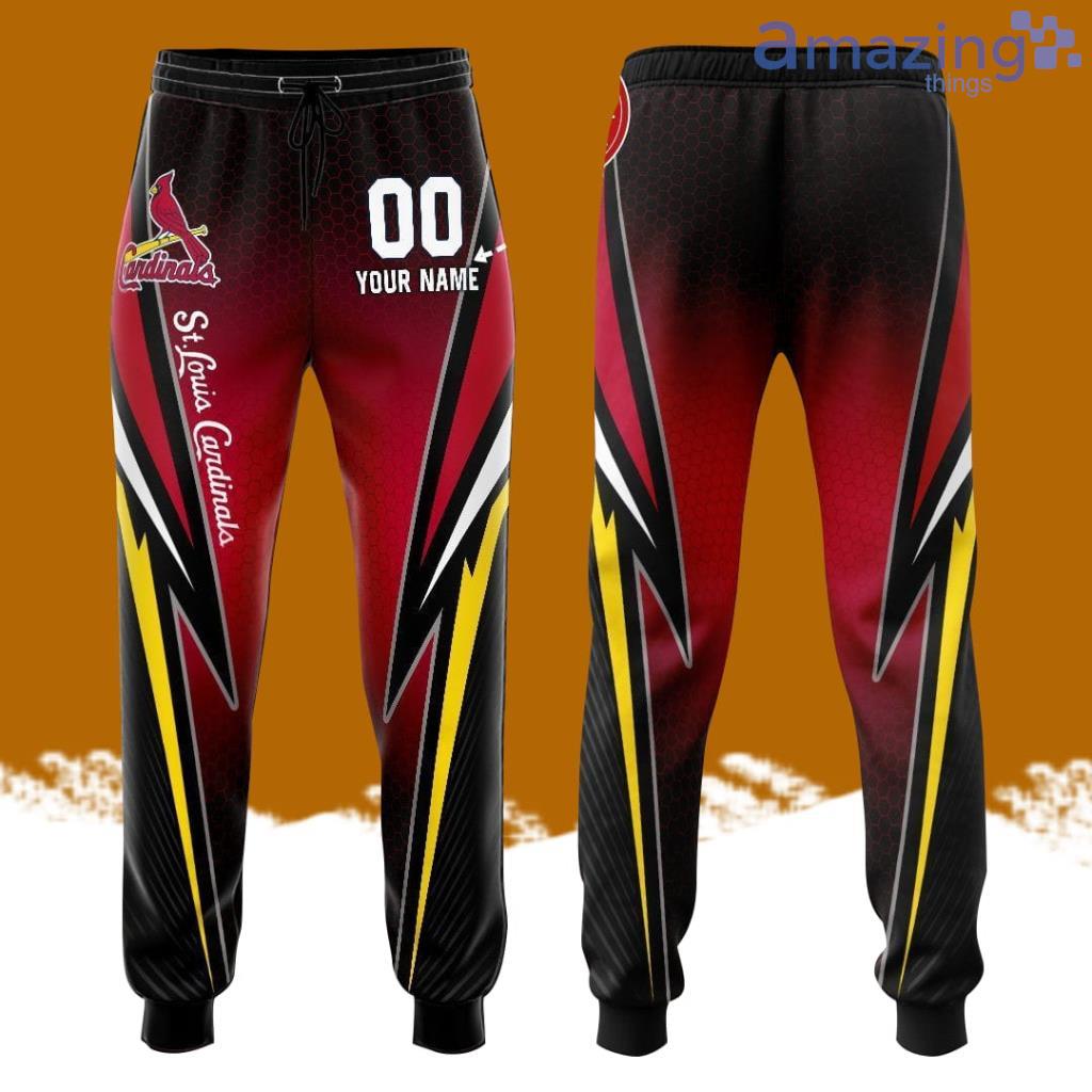 Personalized St. Louis Cardinals Unisex All Over Print 3D Long Pants Black Red image Personalized St. Louis Cardinals Unisex All Over Print 3D Long Pants Black Red Product Photo 1