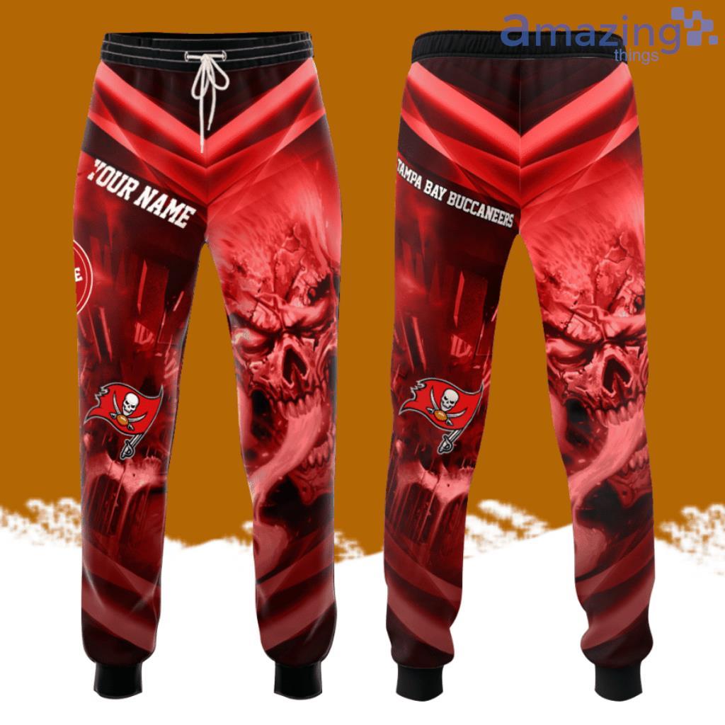 Personalized Tampa Bay Buccaneers Football All Over Print 3D Long Pants Red image Personalized Tampa Bay Buccaneers Football All Over Print 3D Long Pants Red Product Photo 1