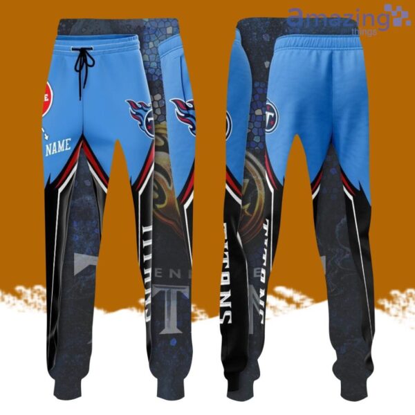 Personalized Tennessee Titans All Over Print 3D Casual Unisex All Over Print 3D Long Pants Black Blue Product Photo 1