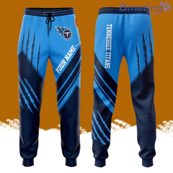 Personalized Tennessee Titans Claws All Over Print 3D Casual Unisex All Over Print 3D Long Pants Blue Navy Product Photo 1