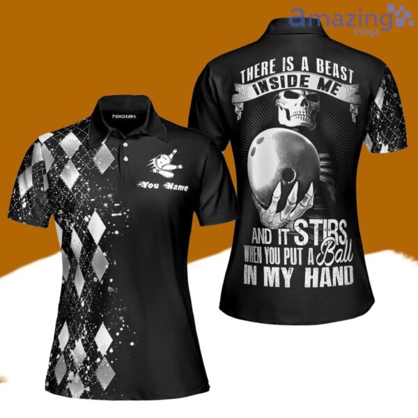 Personalized There Is A Beast Inside Me Silver Bowling Women Polo Shirt Best Fashion Golf Product Photo 1