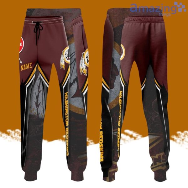 Personalized Washington Redskins Team All Over Print 3D Long Pants Black Product Photo 1