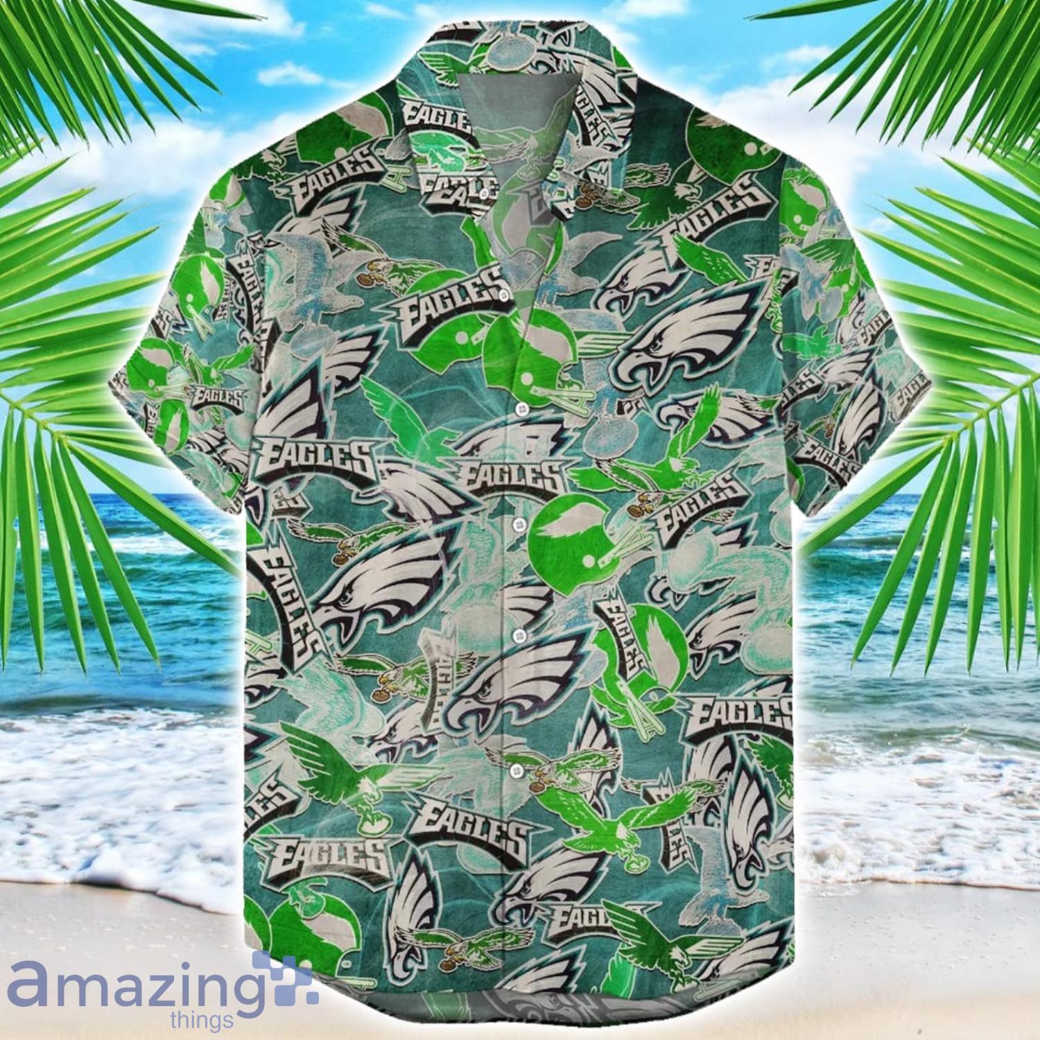 Philadelphia Eagles NFL Team Logo 3D Hawaiian Shirt Limited For Sports Fans image Philadelphia Eagles NFL Team Logo 3D Hawaiian Shirt Limited For Sports Fans Product Photo 1