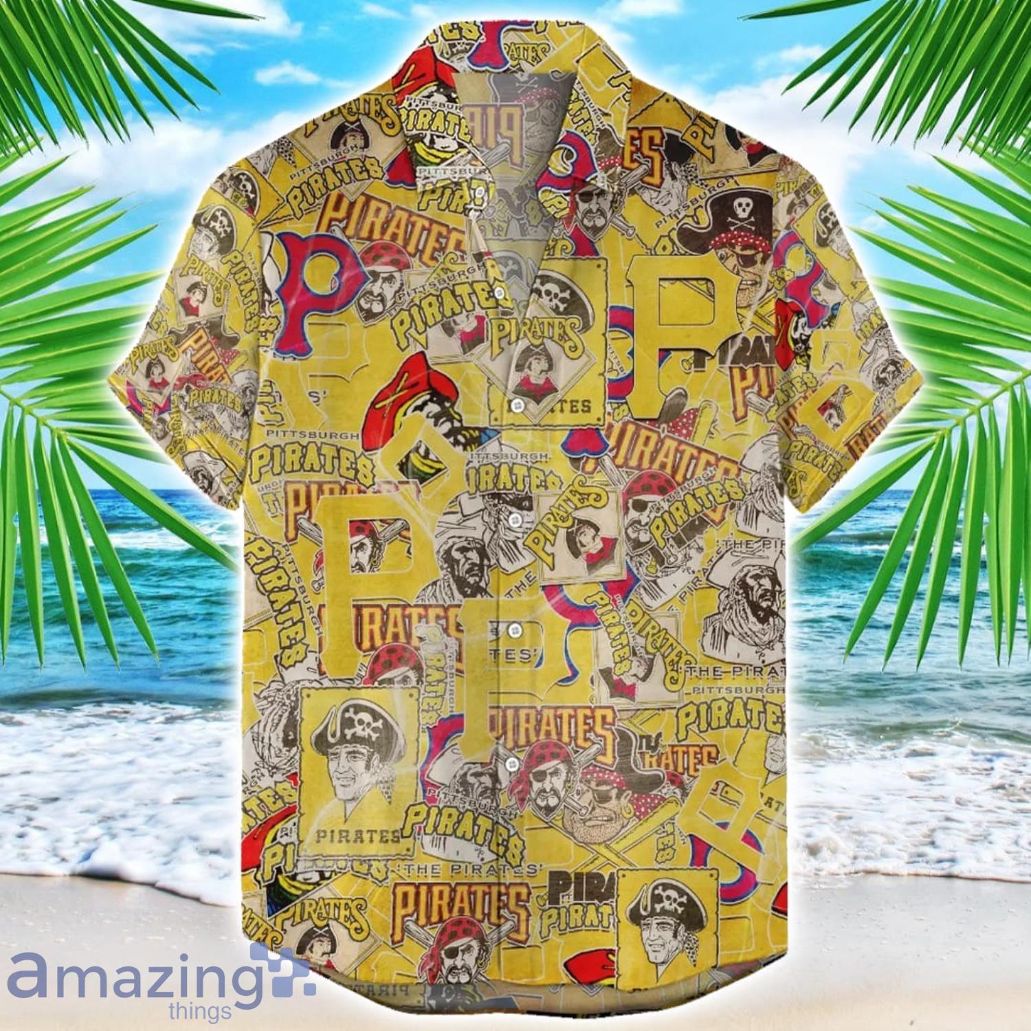 Pittsburgh Piratess MLB Team Logo 3D Hawaiian Shirt Limited For Sports Fans image Pittsburgh Piratess MLB Team Logo 3D Hawaiian Shirt Limited For Sports Fans Product Photo 1