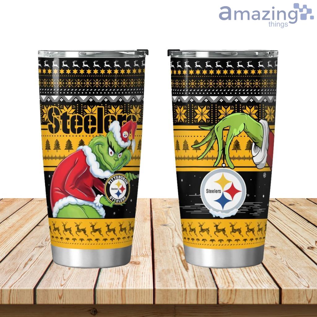 Pittsburgh Steelers Grinch Christmas Tumbler 20oz Limited Edition image Pittsburgh Steelers Grinch Christmas Tumbler 20oz Limited Edition Product Photo 1