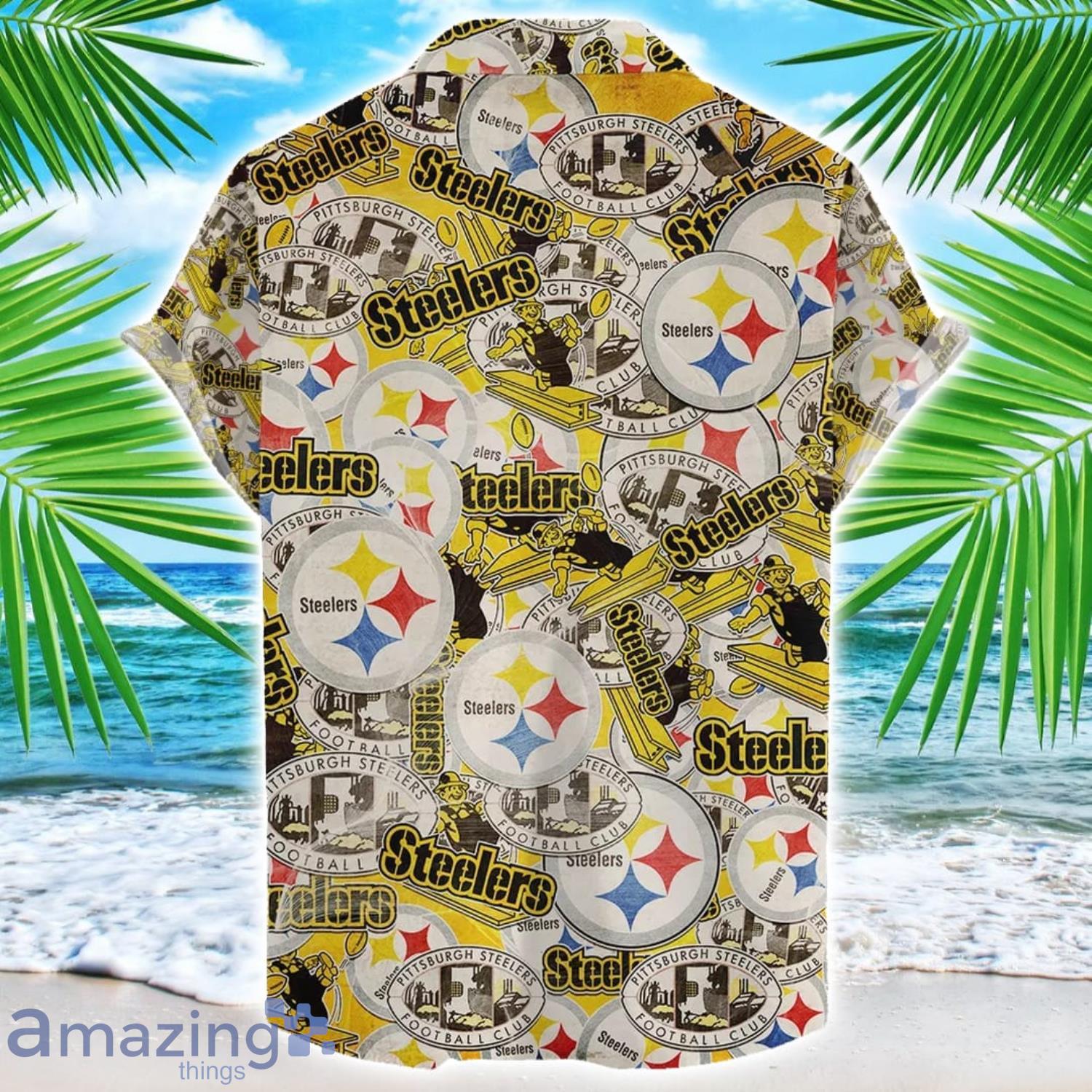 Pittsburgh Steelers NFL Team Logo 3D Hawaiian Shirt Limited For Sports Fans image Pittsburgh Steelers NFL Team Logo 3D Hawaiian Shirt Limited For Sports Fans Product Photo 2