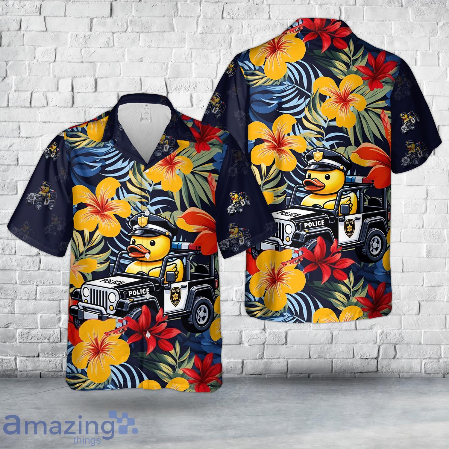 Police Officer Rubber Ducky Riding American Off Road Hawaiian Shirt image Police Officer Rubber Ducky Riding American Off-Road Hawaiian Shirt Product Photo 1