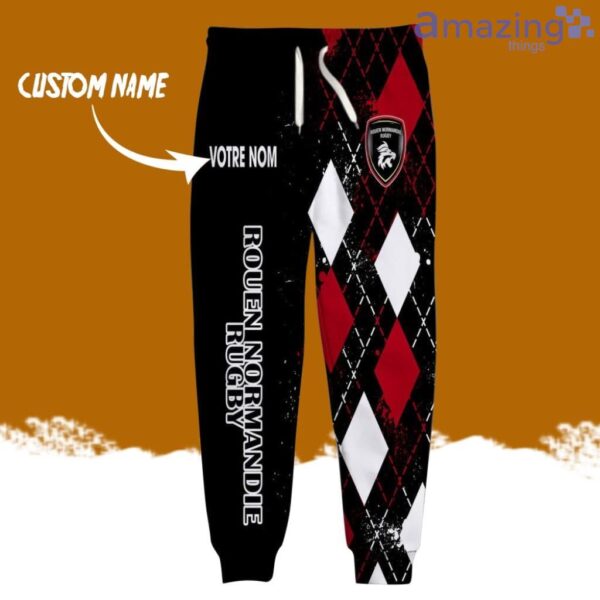 Rouen Normandie Rugby Logo Brand Long Pant 3D Printed Flattering Figure Custom Name Gift Product Photo 1