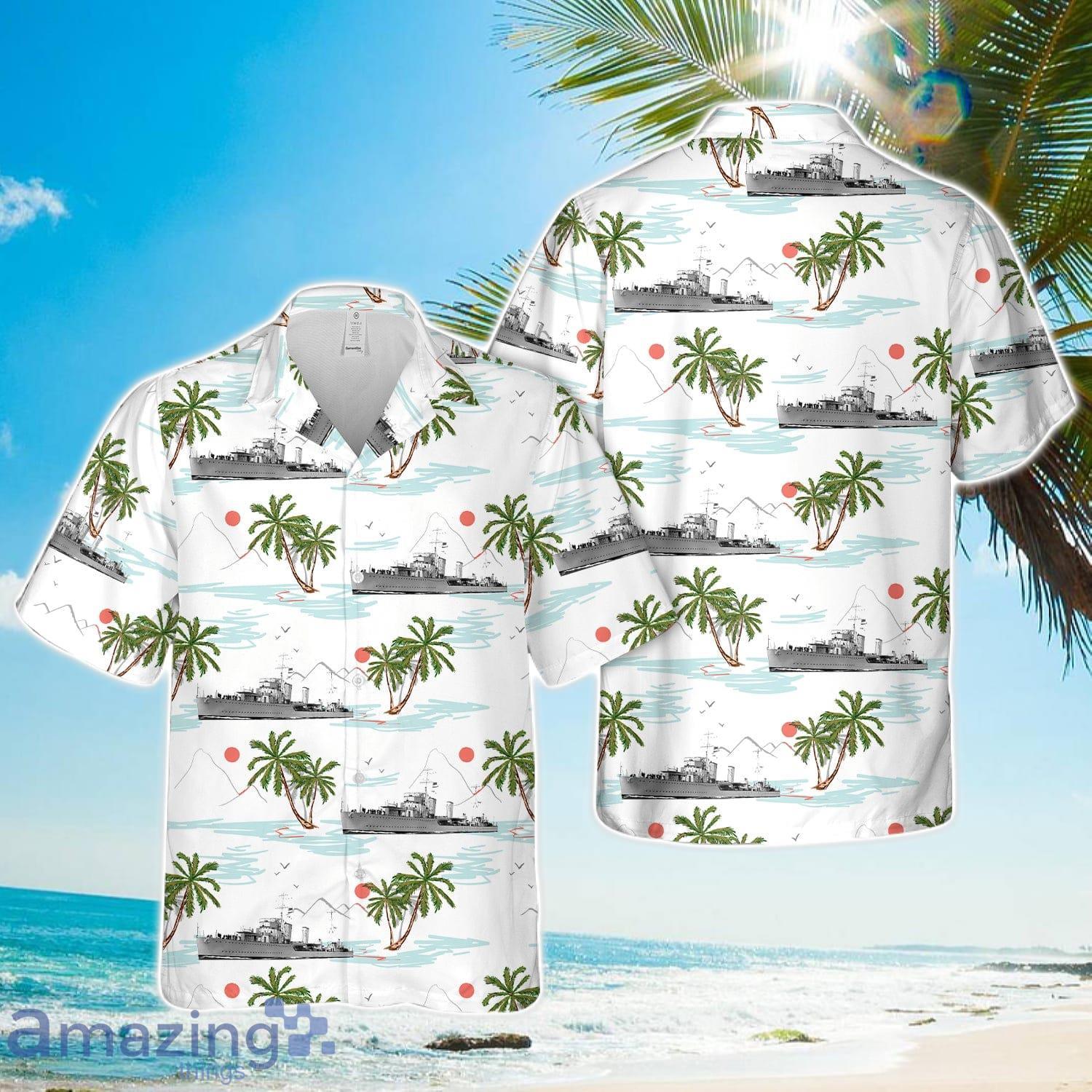 Royal Canadian Navy HMCS Skeena (D59) River class destroyer from 1931 to 1944 Hawaiian Shirt Gift image Royal Canadian Navy HMCS Skeena (D59) River-class destroyer from 1931 to 1944 Hawaiian Shirt Gift Product Photo 1