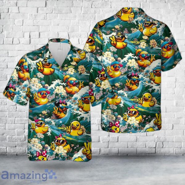 Rubber Duck Wave Hawaiian Shirt Product Photo 1