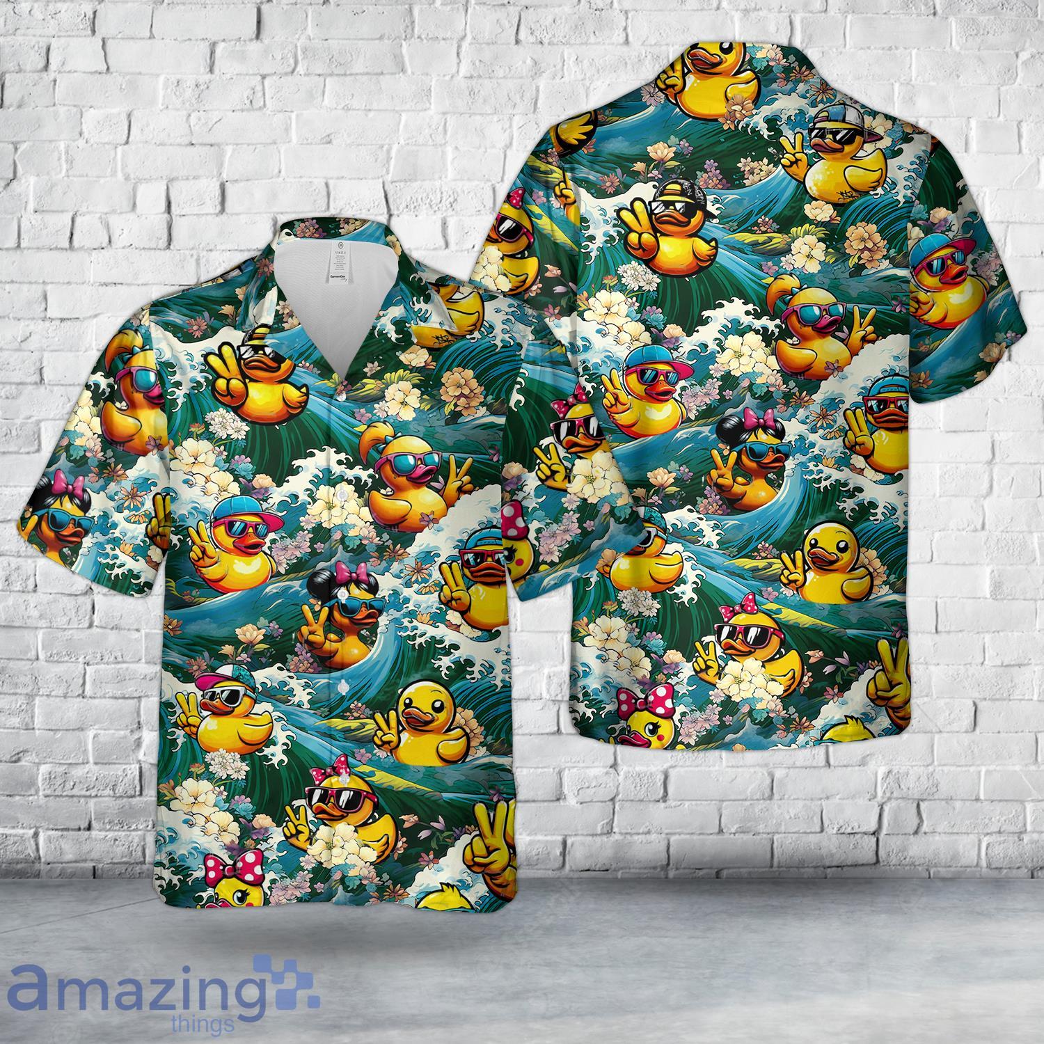 Rubber Duck Wave Hawaiian Shirt image Rubber Duck Wave Hawaiian Shirt Product Photo 1