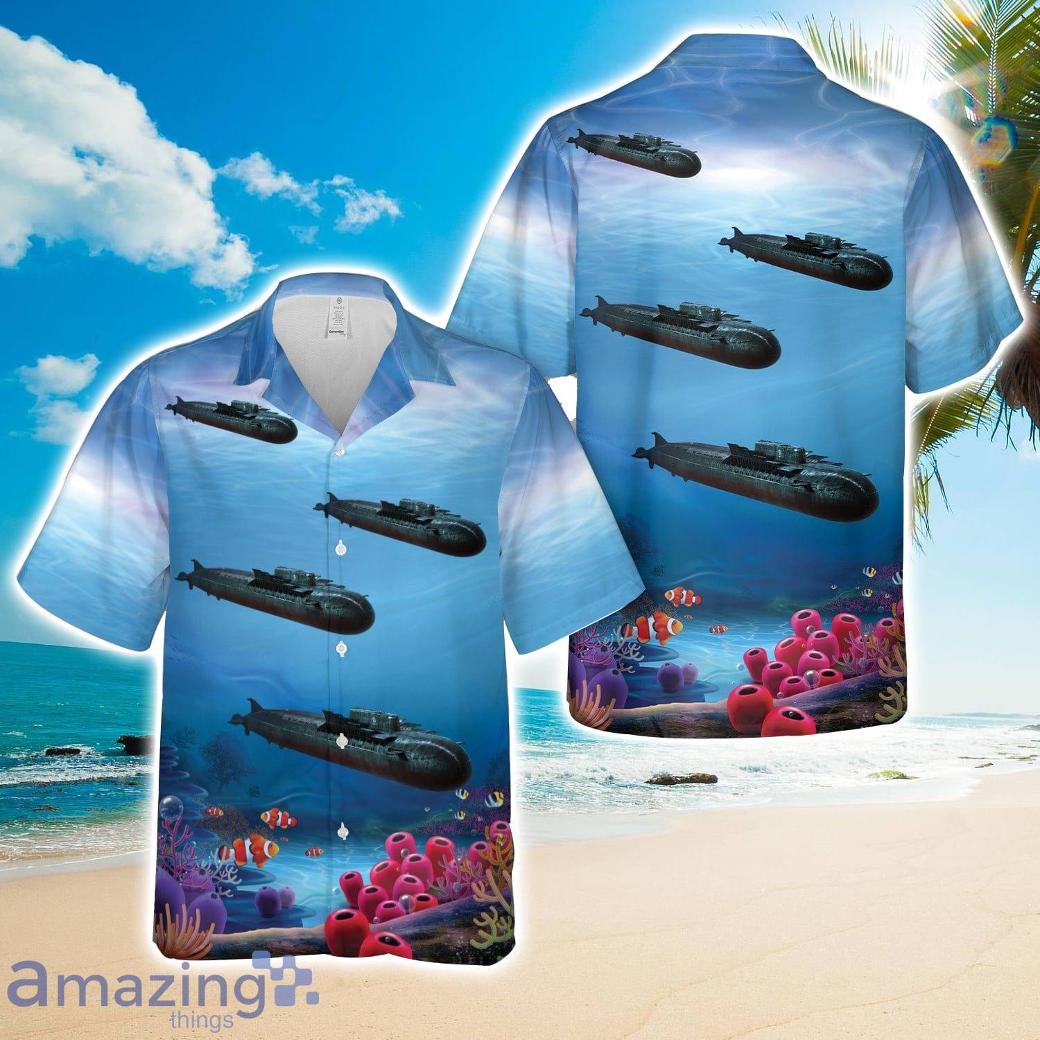 Russian Navy SSGN Oscar II Class Kursk Cruise Missile Submarine Hawaiian Shirt image Russian Navy SSGN Oscar II Class Kursk Cruise Missile Submarine Hawaiian Shirt Product Photo 1