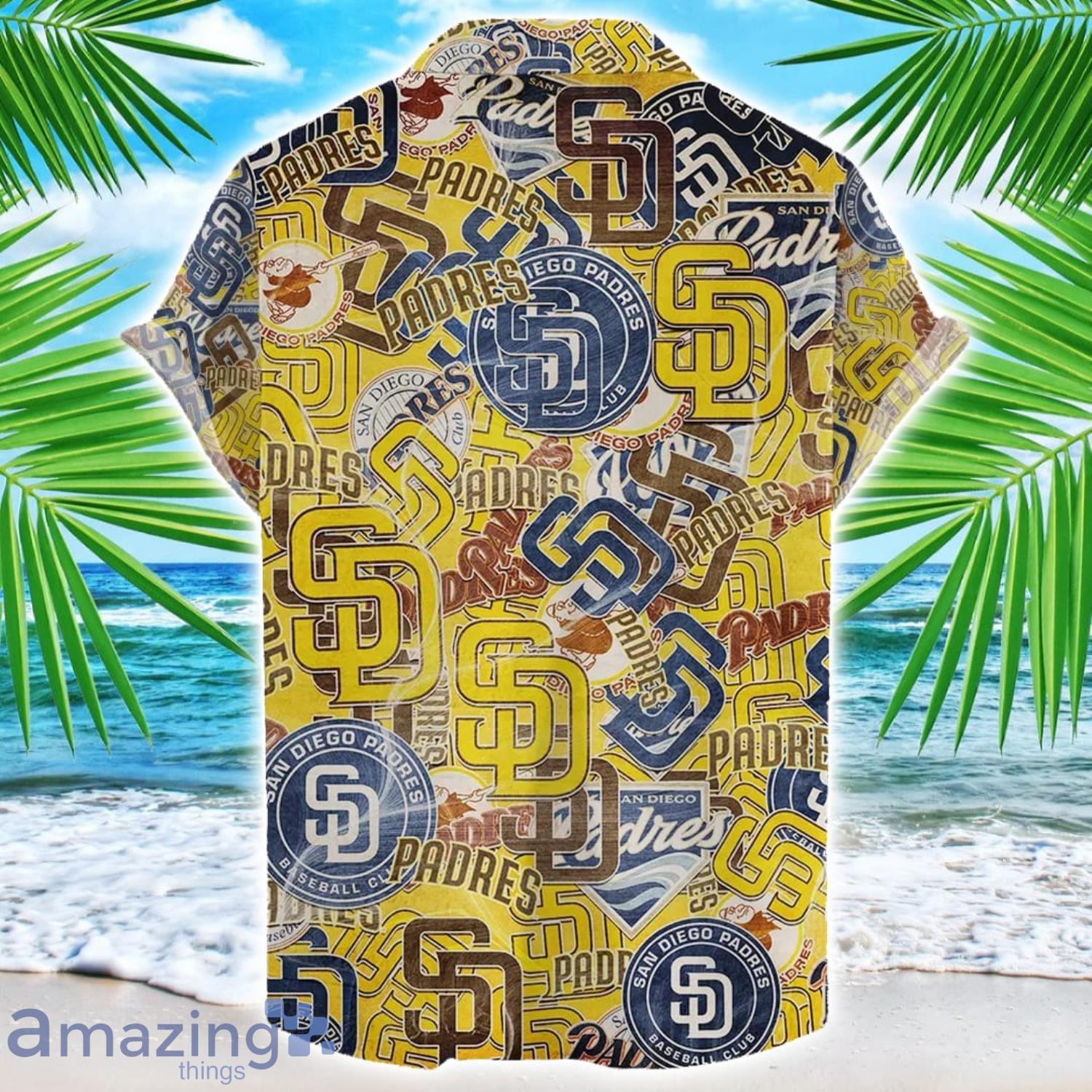 San Diego Padress MLB Team Logo 3D Hawaiian Shirt Limited For Sports Fans image San Diego Padress MLB Team Logo 3D Hawaiian Shirt Limited For Sports Fans Product Photo 2