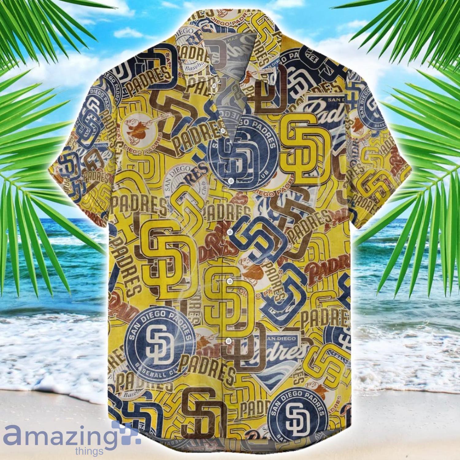 San Diego Padress MLB Team Logo 3D Hawaiian Shirt Limited For Sports Fans image San Diego Padress MLB Team Logo 3D Hawaiian Shirt Limited For Sports Fans Product Photo 1