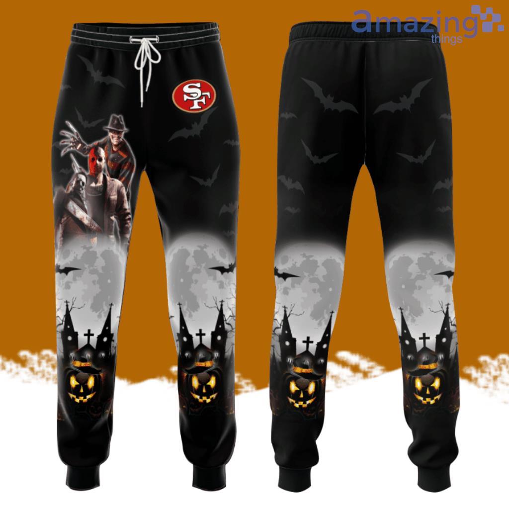 San Francisco 49ers Football Team, Freddy Krueger, Michael Myers, Jason Voorhees Halloween All Over Print 3D Long Pants Black image San Francisco 49ers Football Team, Freddy Krueger, Michael Myers, Jason Voorhees Halloween All Over Print 3D Long Pants Black Product Photo 1