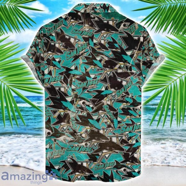 San Jose Sharks 3D Printing NHL Team Logo Hawaiian Shirt Unique Gift For Fans Product Photo 2