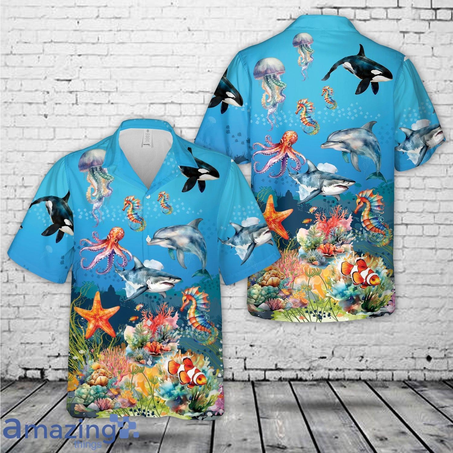 Sea Creatures Ocean Hawaiian Shirt image Sea Creatures Ocean Hawaiian Shirt Product Photo 1