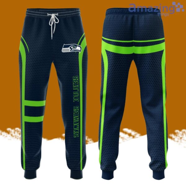 Seattle Seahawks All Over Print 3D Tiling Casual Unisex All Over Print 3D Long Pants Navy Product Photo 1