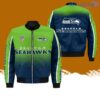 Seattle Seahawks AOP Sleeve Pocket Bomber Jacket Hot Style 3D Printing