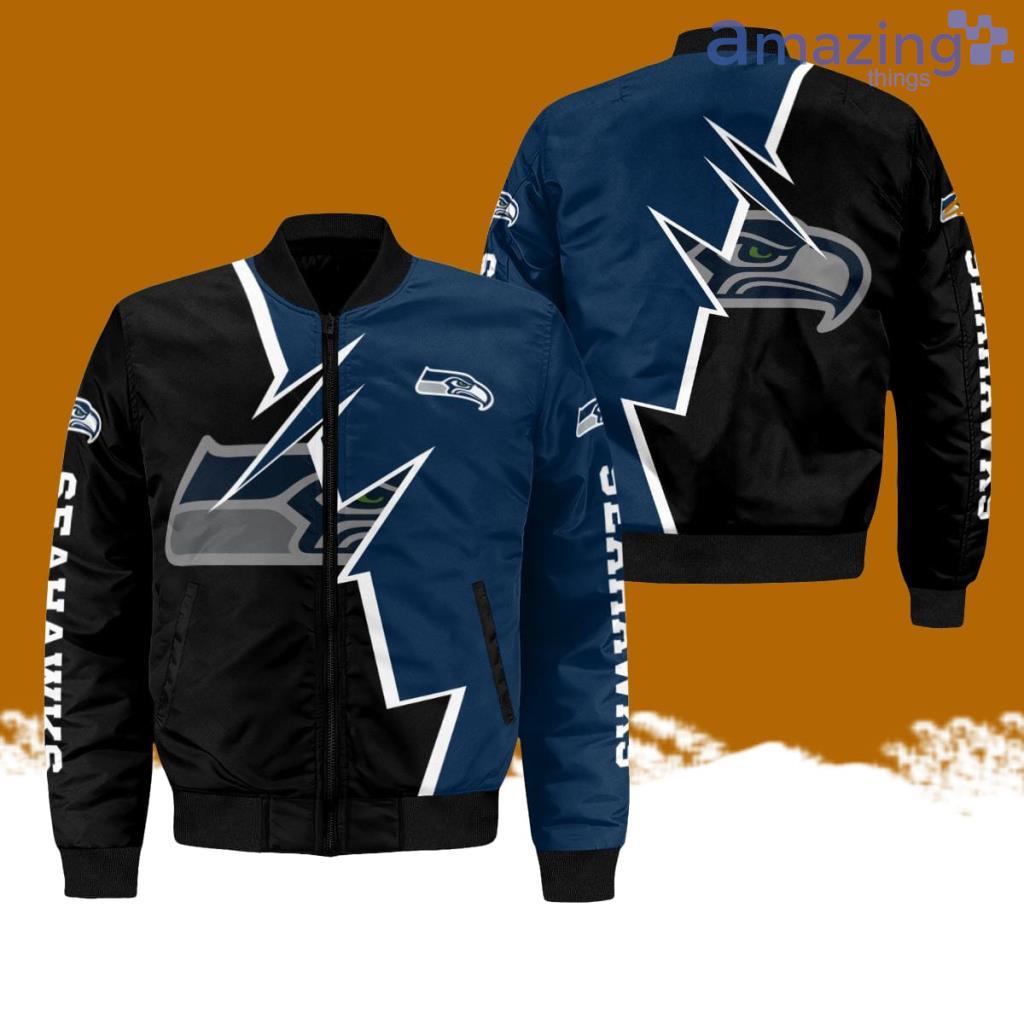 Seattle Seahawks Graphic Bomber Jacket Hot Style 3D Printing image Seattle Seahawks Graphic Bomber Jacket Hot Style 3D Printing Product Photo 1