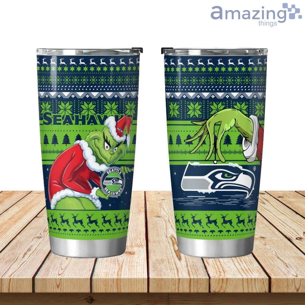 Seattle Seahawks Grinch Christmas Tumbler 20oz Limited Edition image Seattle Seahawks Grinch Christmas Tumbler 20oz Limited Edition Product Photo 1