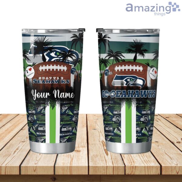 Seattle Seahawks Tropical Personalized Tumbler 20oz Limited Edition Product Photo 1