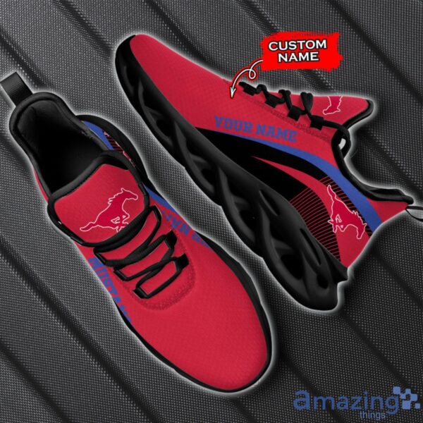 SMU Mustangs NCAA Max Soul Shoes NCAA Team Lgo Sneakers Custom Name Gift For Fans Product Photo 2