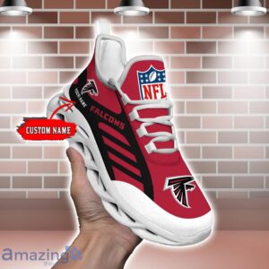 Striped Custom Name Sneakers Atlanta Falcons NFL Max Soul Shoes For Men And Women Product Photo 2