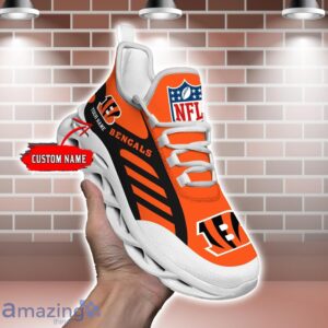 Striped Custom Name Sneakers Cincinnati Bengals NFL Max Soul Shoes For Men And Women image Striped Custom Name Sneakers Cincinnati Bengals NFL Max Soul Shoes For Men And Women Product Photo 2