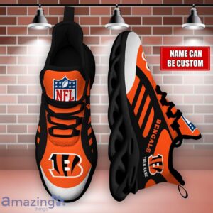 Striped Custom Name Sneakers Cincinnati Bengals NFL Max Soul Shoes For Men And Women image Striped Custom Name Sneakers Cincinnati Bengals NFL Max Soul Shoes For Men And Women Product Photo 3