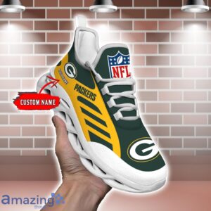 Striped Custom Name Sneakers Green Bay Packers NFL Max Soul Shoes For Men And Women Product Photo 2