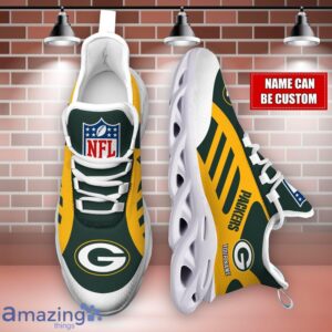 Striped Custom Name Sneakers Green Bay Packers NFL Max Soul Shoes For Men And Women Product Photo 4
