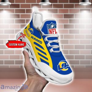 Striped Custom Name Sneakers Los Angeles Rams NFL Max Soul Shoes For Men And Women image Striped Custom Name Sneakers Los Angeles Rams NFL Max Soul Shoes For Men And Women Product Photo 2