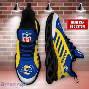 Striped Custom Name Sneakers Los Angeles Rams NFL Max Soul Shoes For Men And Women image Striped Custom Name Sneakers Los Angeles Rams NFL Max Soul Shoes For Men And Women Product Photo 3