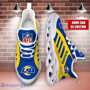 Striped Custom Name Sneakers Los Angeles Rams NFL Max Soul Shoes For Men And Women image Striped Custom Name Sneakers Los Angeles Rams NFL Max Soul Shoes For Men And Women Product Photo 4