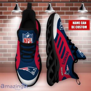 Striped Custom Name Sneakers New England Patriots NFL Max Soul Shoes For Men And Women Product Photo 3