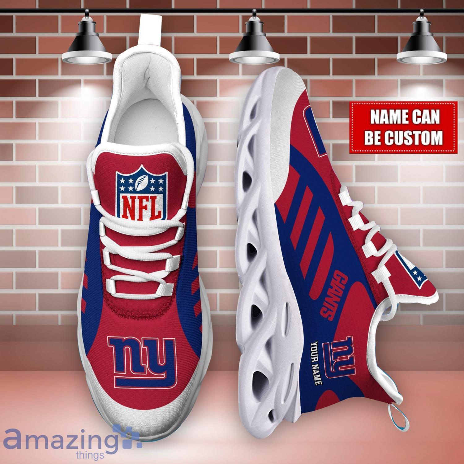 Striped Custom Name Sneakers New York Giants NFL Max Soul Shoes For Men And Women image Striped Custom Name Sneakers New York Giants NFL Max Soul Shoes For Men And Women Product Photo 4