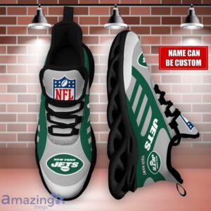 Striped Custom Name Sneakers New York Jets NFL Max Soul Shoes For Men And Women Product Photo 3