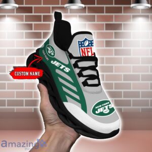 Striped Custom Name Sneakers New York Jets NFL Max Soul Shoes For Men And Women Product Photo 1