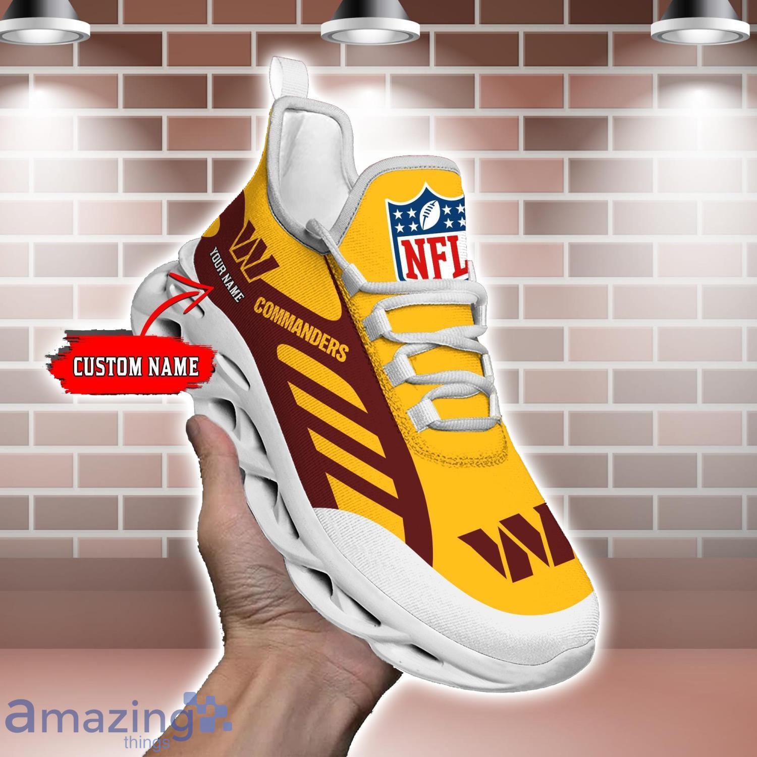 Striped Custom Name Sneakers Washington Commanders NFL Max Soul Shoes For Men And Women image Striped Custom Name Sneakers Washington Commanders NFL Max Soul Shoes For Men And Women Product Photo 2