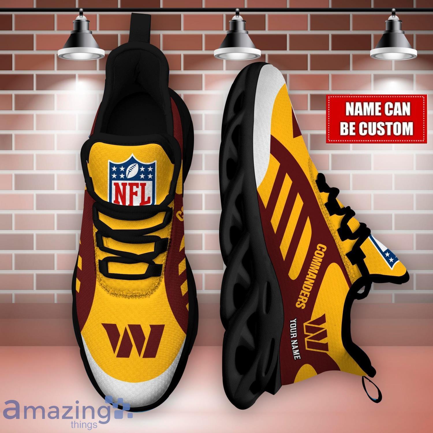 Striped Custom Name Sneakers Washington Commanders NFL Max Soul Shoes For Men And Women image Striped Custom Name Sneakers Washington Commanders NFL Max Soul Shoes For Men And Women Product Photo 3
