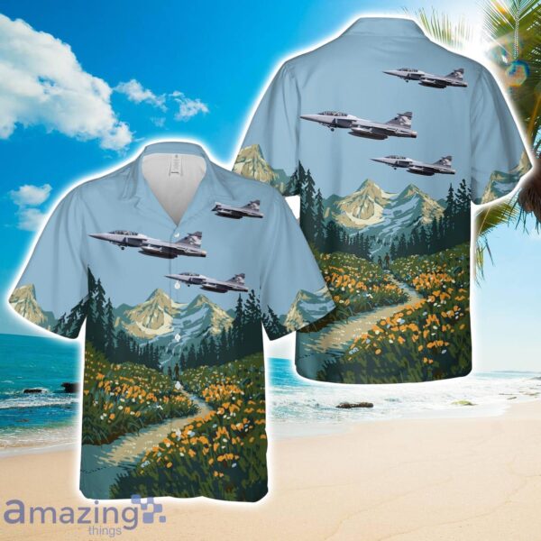 Swedish Air Force Saab 39 Gripen NG Demo Hawaiian Shirt Gift Product Photo 1