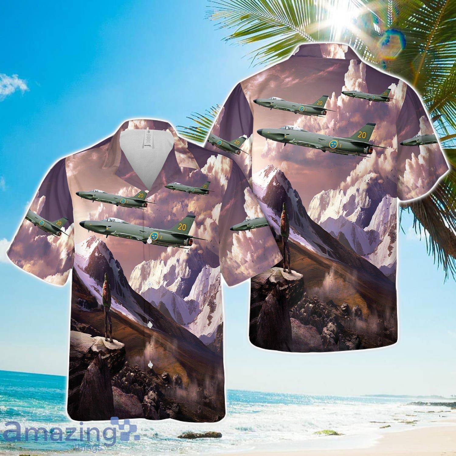Swedish Air Force Saab J32D Lansen Hawaiian Shirt Gift image Swedish Air Force Saab J32D Lansen Hawaiian Shirt Gift Product Photo 1