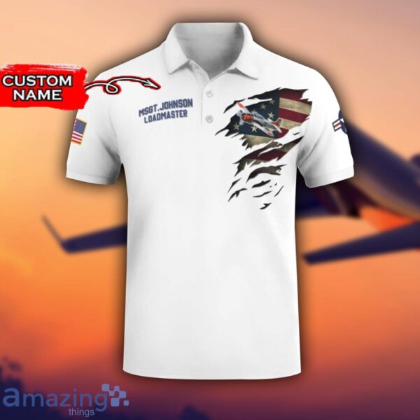 T-28 Trojan T28 3D Aircraft Flag White Polo Shirt For Men And Women Custom Name Product Photo 2