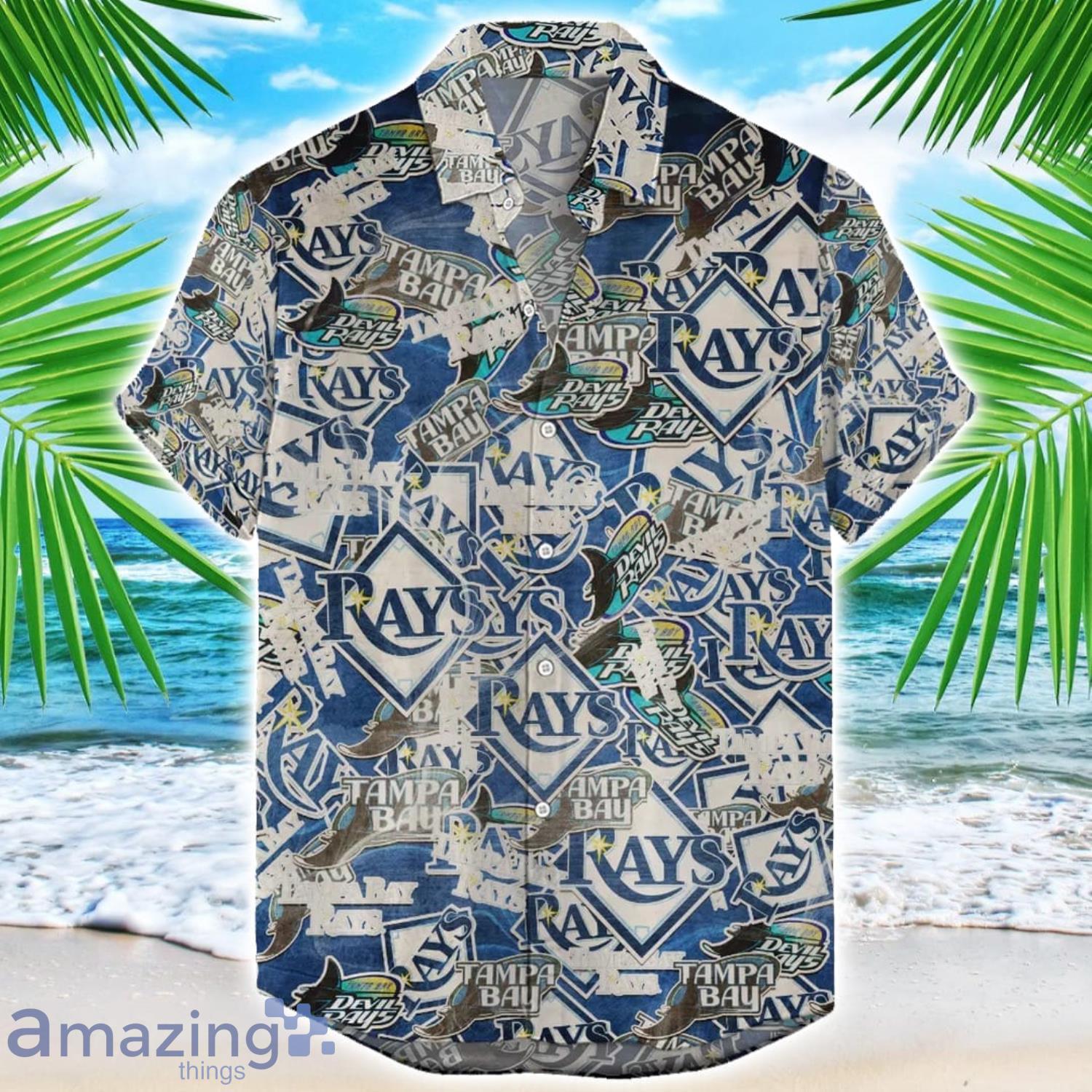 Tampa Bay Rayss MLB Team Logo 3D Hawaiian Shirt Limited For Sports Fans image Tampa Bay Rayss MLB Team Logo 3D Hawaiian Shirt Limited For Sports Fans Product Photo 1